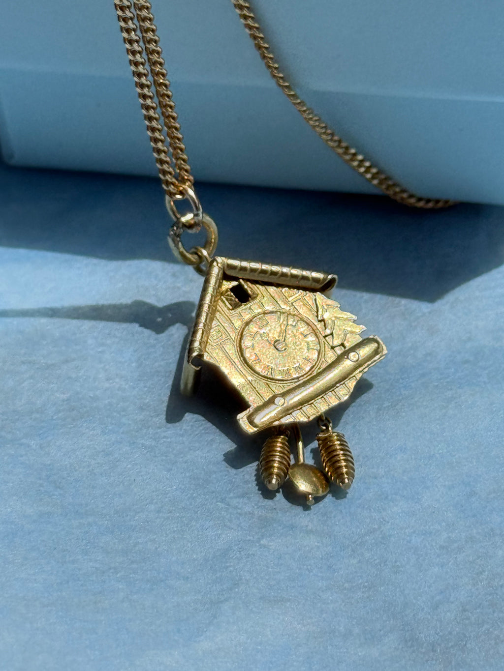 Vintage 18k Gold Cuckoo Clock Pendant