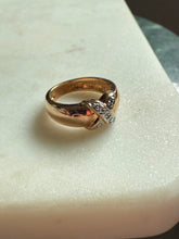 Load image into Gallery viewer, Gold Vermeil X Ring Size 7.25
