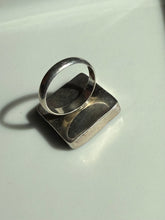 Load image into Gallery viewer, Art Glass Chunky Square Sterling Silver Ring Size 8.25
