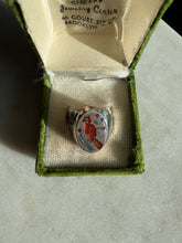 Load image into Gallery viewer, Red Cardinal Sterling Silver Inlay Signet Ring Size 7.75
