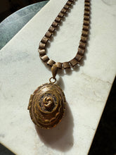 Load image into Gallery viewer, Antique Victorian Locket Book Chain Brass Necklace 18.5”
