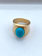 Load image into Gallery viewer, Turquoise Gold Vermeil Chunky Statement Ring
