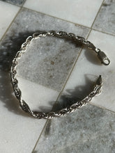Load image into Gallery viewer, Italian Vintage Rope Chain Sterling Silver Bracelet
