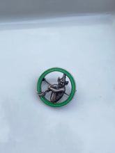 Load image into Gallery viewer, Antique Pixie Enamel Silver Brooch
