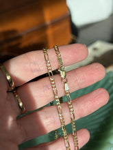 Load image into Gallery viewer, Italian Gold Vermeil Figaro Link Chain 24”
