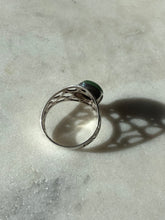 Load image into Gallery viewer, Green Sterling Silver Ring Size 10.5
