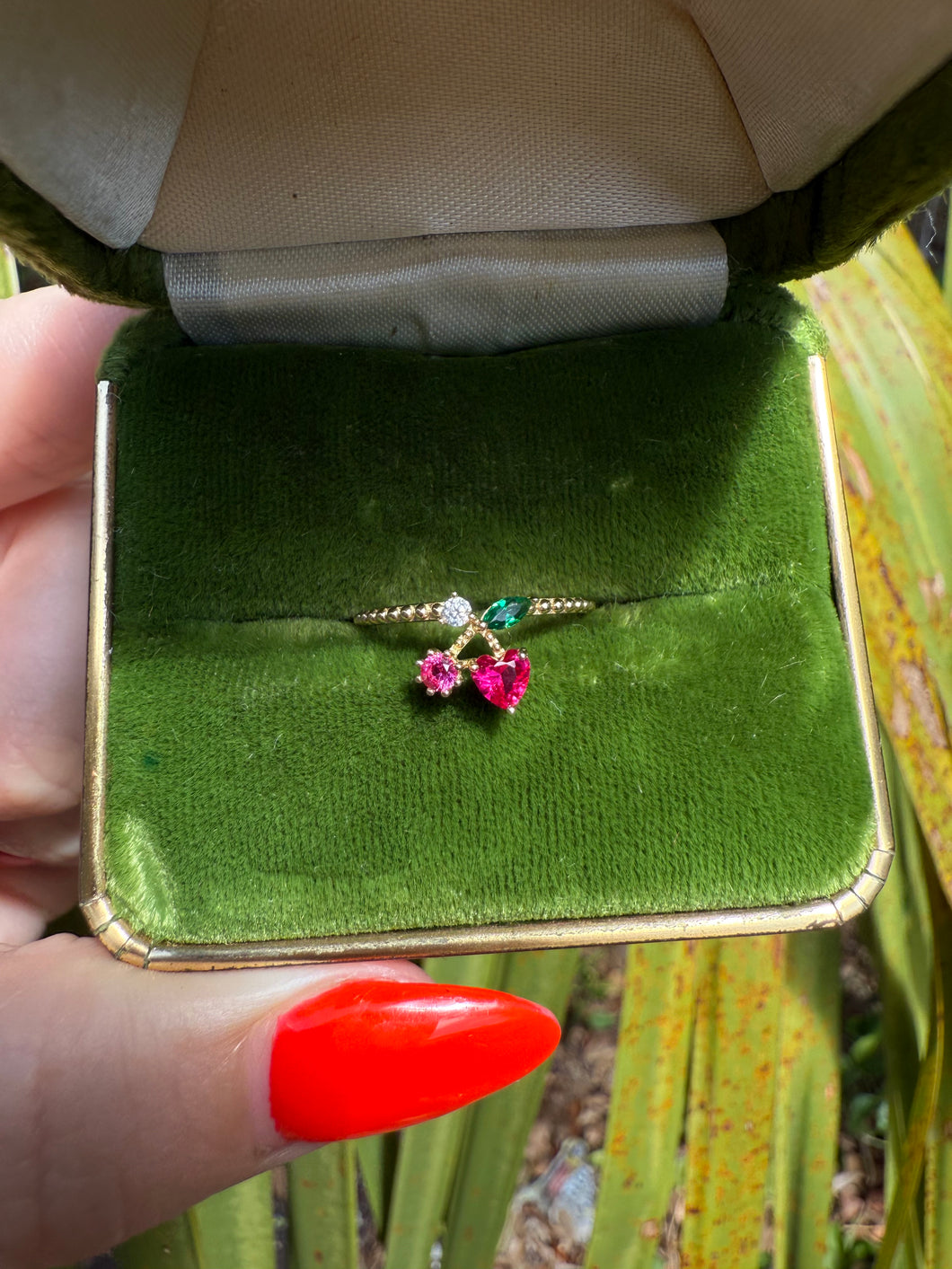 Cherry 14k Yellow Gold Ring Size 6.25