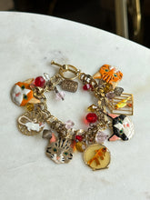 Load image into Gallery viewer, Lunch at The Ritz "A Cat's Life" Charm Bracelet 7.75”
