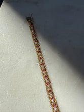 Load image into Gallery viewer, Natural Ruby &amp; Diamond 14k Gold Bracelet 6.75”
