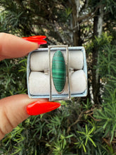 Load image into Gallery viewer, Malachite Sterling Silver Modernist Ring Size 6
