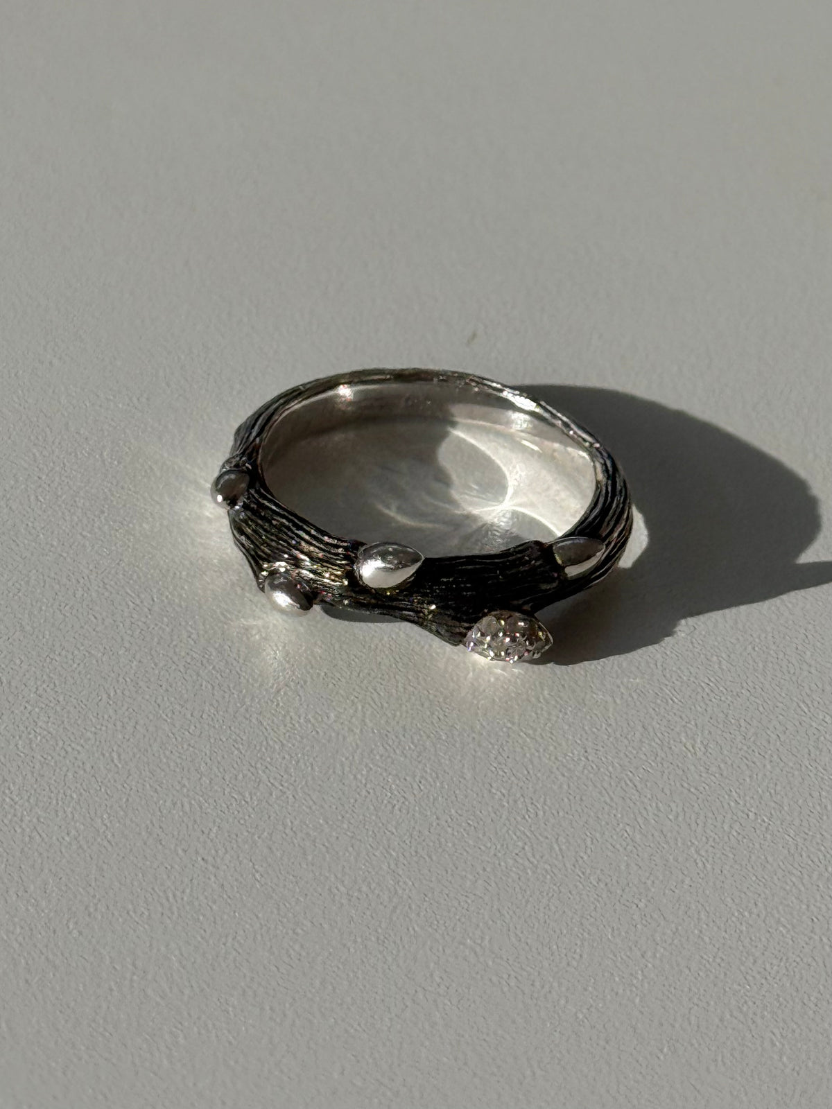 Stephen Dweck Sterling Silver Diamond Branch Ring Size 9