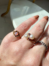 Load image into Gallery viewer, Toi et Moi Pearl &amp; Ruby 14k Yellow Gold Size 6
