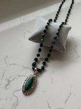 Load image into Gallery viewer, Malachite Sterling Silver Beaded Necklace
