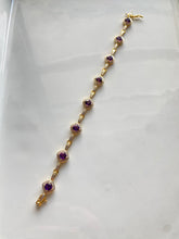 Load image into Gallery viewer, Amethyst Gold Vermeil .925 Bracelet
