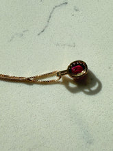 Load image into Gallery viewer, Pink Spinel Halo Gold Vermeil Necklace 18”
