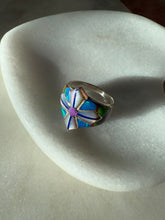 Load image into Gallery viewer, Artisan Signed Opal &amp; Mother of Pearl Sterling Silver Ring Size 10
