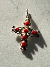 Load image into Gallery viewer, Vintage Enamel Sterling Cross Pendant
