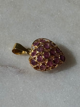 Load image into Gallery viewer, Vintage 18k Yellow Gold Natural Ruby Heart Charm

