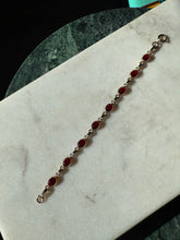 Load image into Gallery viewer, Red Stone 1/20 12k Gold Filled Bracelet 7”
