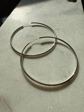 Load image into Gallery viewer, Extra Large Sterling Silver Hoops 2.75”
