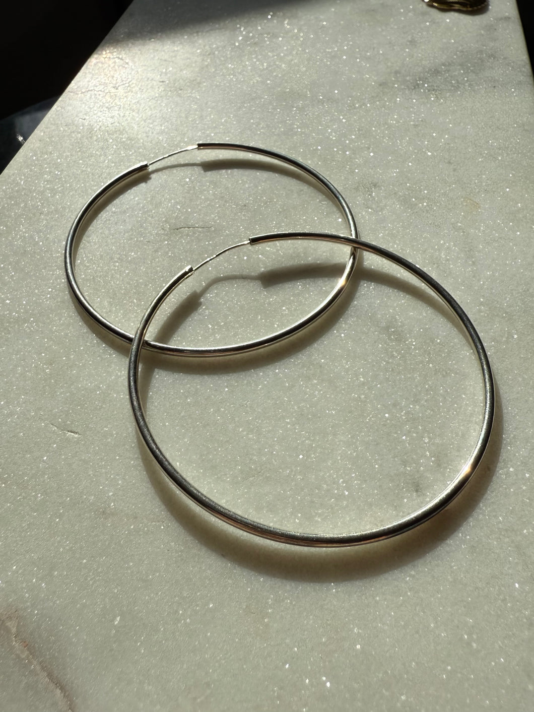 Extra Large Sterling Silver Hoops 2.75”