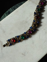 Load image into Gallery viewer, Vintage 1980s Gripoix Style Cabochon Chunky Costume Bracelet 7”
