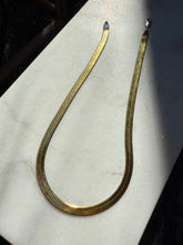 Load image into Gallery viewer, Two-Tone Reversible Sterling Silver Gold Vermeil Herringbone Chain 15.5”
