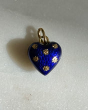 Load image into Gallery viewer, Blue Enamel 18k Gold Heart Charm
