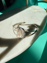 Load image into Gallery viewer, Vintage Horse Sterling Silver Cuff Bracelet 6.75”
