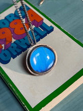Load image into Gallery viewer, Vintage Blue Morpho Butterfly Sterling Silver Necklace 18”
