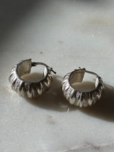 Load image into Gallery viewer, Italian Vintage Dusted Sterling Silver Hoops
