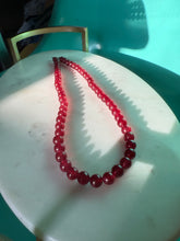 Load image into Gallery viewer, Sterling Silver Maroon Bead Necklace 18”
