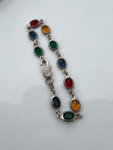 Load image into Gallery viewer, Rainbow Sterling Silver Bracelet 7.25”

