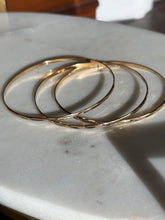 Load image into Gallery viewer, Vintage 14k Yellow Gold Thin Bangle Bracelets Set of 3
