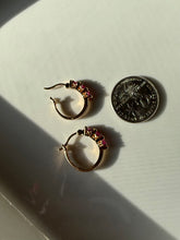 Load image into Gallery viewer, Ruby Gold Vermeil Hoop Earrings
