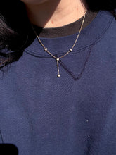 Load image into Gallery viewer, Vintage 10k Yellow Gold Diamond Lariat Drop Necklace 17”
