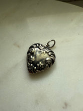 Load image into Gallery viewer, Antique Sterling Silver Puffy Heart Pendant
