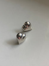Load image into Gallery viewer, Vintage Sterling Silver Heart Post Back Earrings
