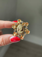 Load image into Gallery viewer, Cameo Gold Plated Vintage Brooch
