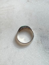 Load image into Gallery viewer, Green Crushed Turquoise Sterling Silver Ring Size 8.25
