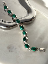 Load image into Gallery viewer, Vintage Malachite Sterling Silver Bracelet 7”
