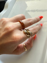 Load image into Gallery viewer, Brown Glass Stacker Band Ring Size 8
