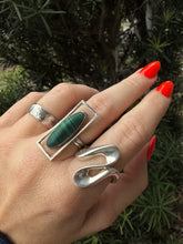 Load image into Gallery viewer, Malachite Sterling Silver Modernist Ring Size 6

