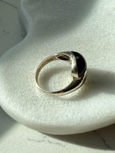 Load image into Gallery viewer, Vintage Black Onyx Sterling Silver Bypass Ring Size 11
