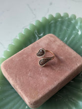 Load image into Gallery viewer, Levian 14k Rose Gold Chocolate Diamond Bypass Ring Size 9
