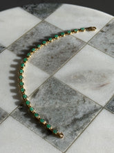 Load image into Gallery viewer, Natural Emerald Gold Vermeil Tennis Bracelet
