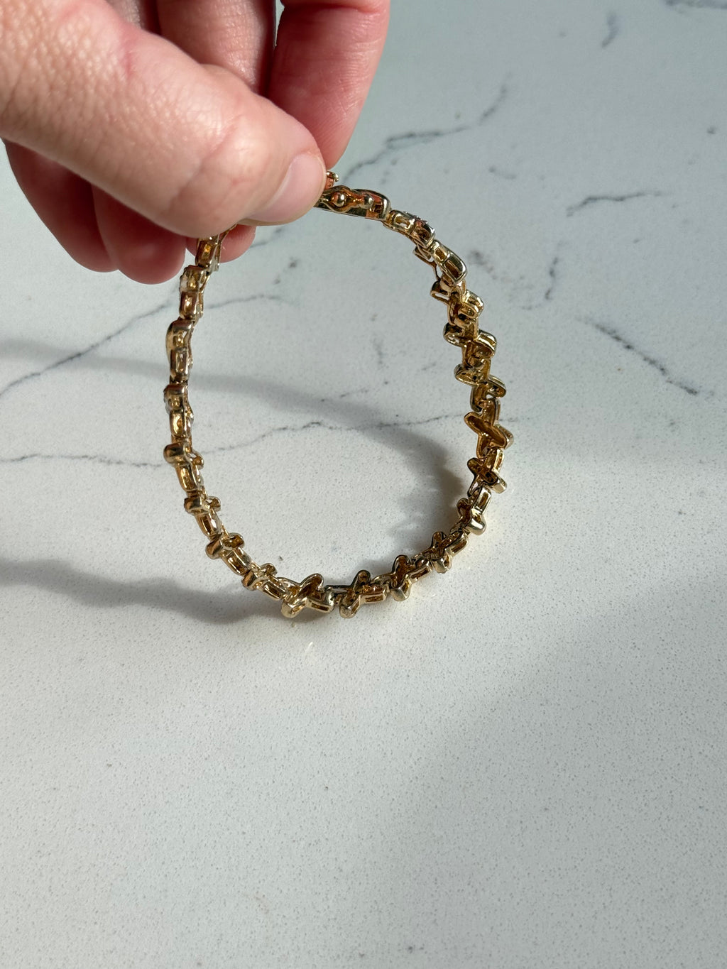 Gold Vermeil X Link Bracelet 7”