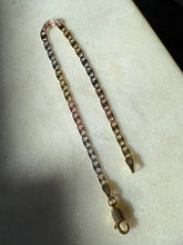 Load image into Gallery viewer, Italian Tri-Tone Gold Vermeil Sterling Mariner Link Bracelet 6.25”
