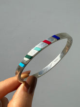 Load image into Gallery viewer, Mexico Multistone Inlay Sterling Bangle
