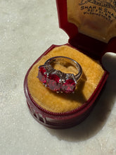 Load image into Gallery viewer, Lab Grown Ruby Rhodium Sterling Silver Ring Size 4
